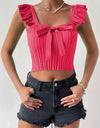 Square Neck Tie Front Knit Top