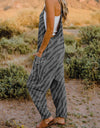 Full Size Printed V-Neck Sleeveless Jumpsuit