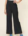 Double Take Full Size Texture Smocked Waist Wide Leg Pants