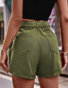 High Waist Denim Cargo Shorts