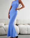 Devine Round Neck Sleeveless Maxi Fishtail Dress