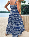 Perfee Printed Square Neck Sleeveless Maxi Dress