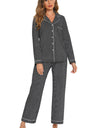 Collared Neck Loungewear Set with Pocket