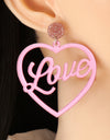 Heart Shape Acrylic Dangle Earrings