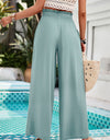 Smocked Wide Leg Pants with Pockets