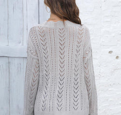 Openwork V-Neck Sweater