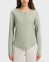 Round Neck Long Sleeve Sport Top