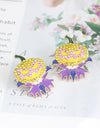 Demon Pumpkin Rhinestone Alloy Earrings