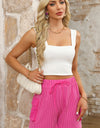 Drawstring High Waist Shorts