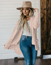 High-Low Open Front Cardigan with Pockets