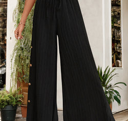 Tied Slit Wide Leg Pants