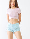 LITZ LA Distressed Ripped Denim Shorts