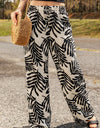 Printed Drawstring Waist Pants with Pockets