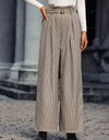 Plaid Wide Leg Pants with Belt