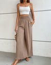 Wide Waistband Relax Fit Long Pants