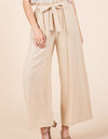 Mittoshop High Waist Tie Front Wide Leg Pants