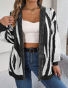 Open Front Animal Print Cardigan