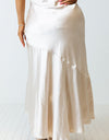 Plus Size Slit Ruffled Skirt