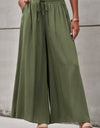 Drawstring Waist Wide Leg Pants