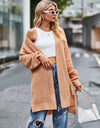 Long Sleeve Waffle-Knit Cardigan