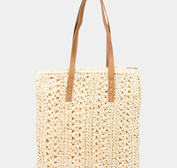 Fame Straw Braided Tote Bag