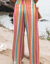 Striped Smocked Waist Pants with Pockets