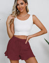 Full Size Drawstring Ruffle Hem Shorts