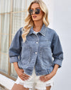 Studded Long Sleeve Denim Jacket