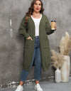 Plus Size Long Sleeve Pocketed Cardigan