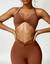 Twisted Halter Neck Active Bra