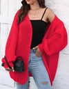 Open Front Dropped Shoulder Longline Cardigan