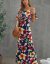 Floral Layered Off-Shoulder Maxi Dress