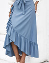 Ruffle Trim Tied Skirt