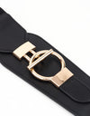 PU Elastic Wide Belt with Alloy Buckle