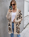 Leopard Pattern Fuzzy Cardigan