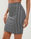 Houndstooth High Waist Mini Skirt