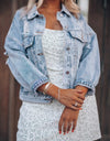 Distressed Drop Shoulder Denim Jacket