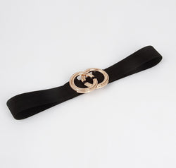 Double Hoop Buckle Elastic Belt