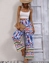 Printed High-Rise Wide Leg Pants