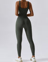 Wide Strap Sleeveless Active Jumpsuit