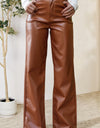 Buttoned High Waist Pants with Pockets