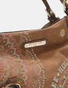 Nicole Lee USA Side Braided Tassel Inlaid Rhinestone Embroidery Hobo Bag