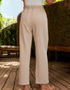 Ruched Half Elastic Waist Pants