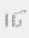 Moissanite 925 Sterling Silver Geometrical Huggie Earrings