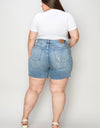 Judy Blue Full Size High Waist Raw Hem Denim Shorts