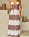 Tie-Dye V-Neck Maxi Cami Dress