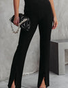 Front Slit Flare Leg Pants