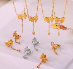 Titanium Steel Bow Earrings