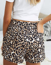 Full Size Leopard Drawstring Waist Shorts with Side Pockets