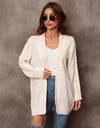 Warm Fall Mixed Knit Open Front Longline Cardigan